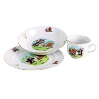 Dětská porcelánová jídelní sada THUN 3ks Krte...