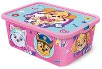 Plastový úložný box s víkem Paw Patrol 13l růžový