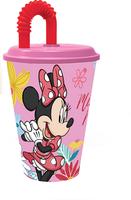 Plastový kelímek s brčkem MINNIE 430ml