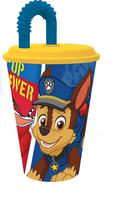 Plastový kelímek s brčkem Paw Patrol 430ml modrý