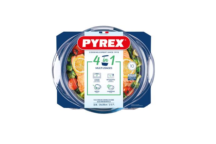 Skleněná zapékací mísa PYREX s víkem Ø20cm/2,...
