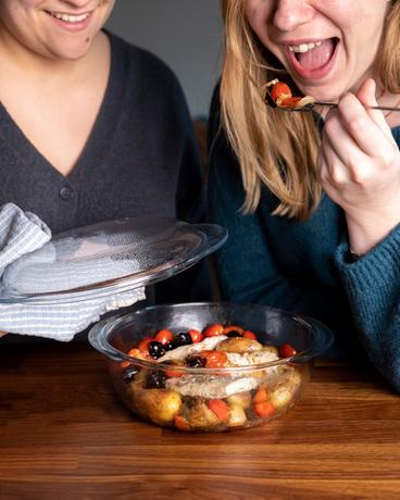 Skleněná zapékací mísa PYREX s víkem Ø18cm/1,...