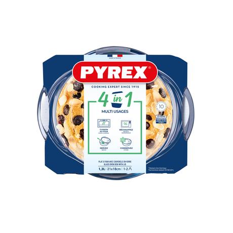 Skleněná zapékací mísa PYREX s víkem Ø18cm/1,...