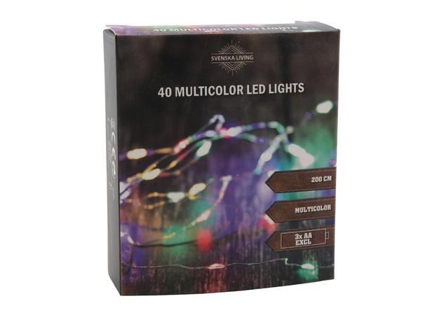 Vícebarevný světelný řetěz 40LED 200cm