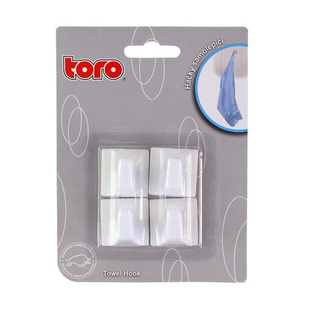 Plastové samolepící háčky TORO 4ks