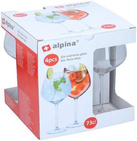 Sklenice na gin tonic ALPINA 730ml 4ks