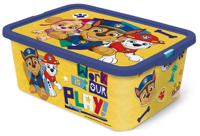 Plastový úložný box s víkem Paw Patrol 13l žl...