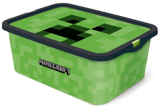 Plastový úložný box s víkem Minecraft 13l