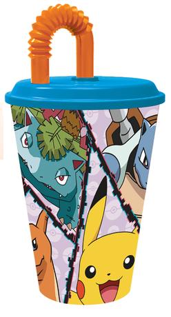 Plastový kelímek s brčkem POKÉMON 430ml